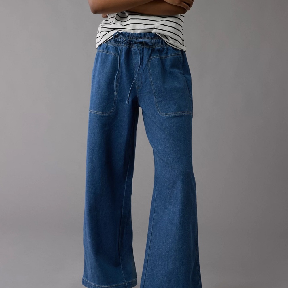 Women's Blue Wide-Leg Jeans